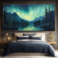 Thumbnail for Acrylic Painting of Northern Lights