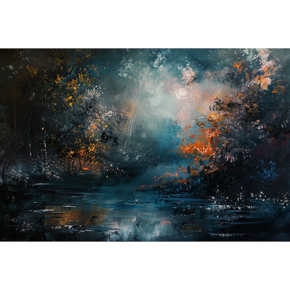 Black Background Landscape Canvas
