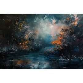 Black Background Landscape Canvas