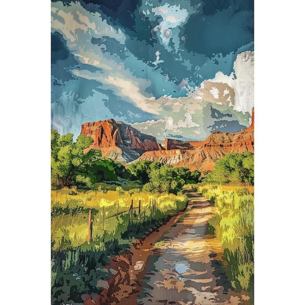 Western Landscape Oil Canvas