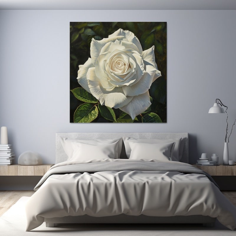 White Rose Painting