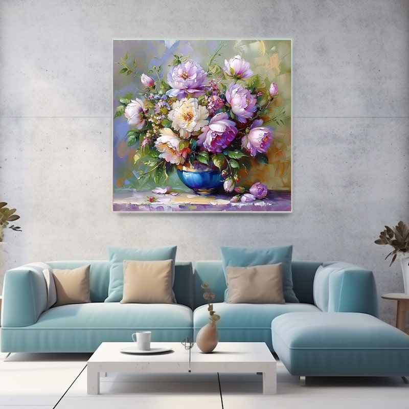 Blue Vase with Flowers Painting