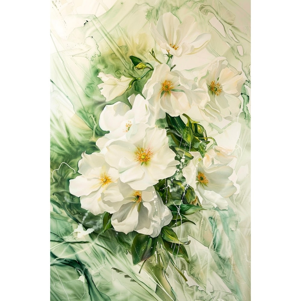 White Flower Canvas on Canvas