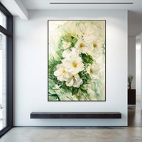 Thumbnail for White Flower Painting on Canvas