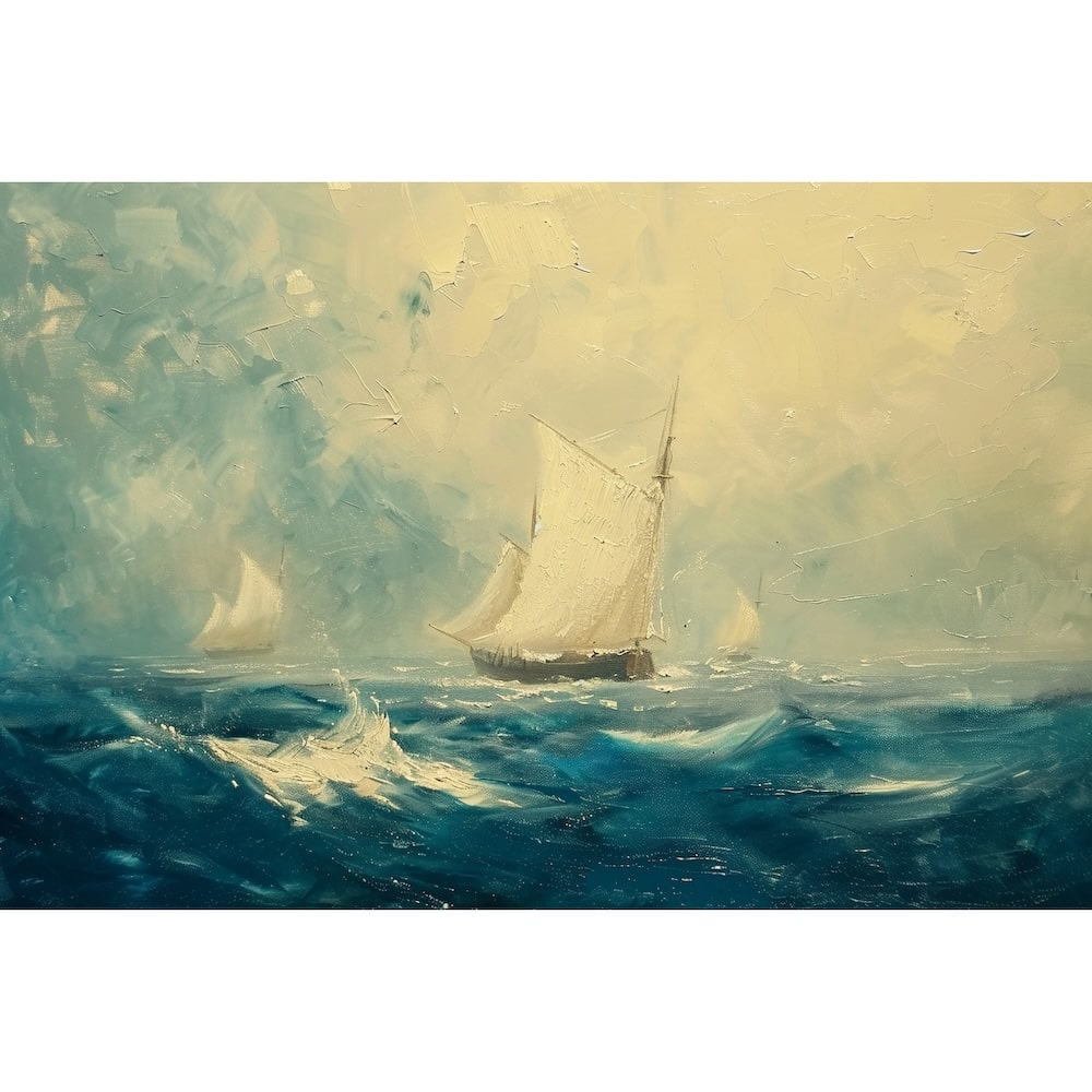 Canvas of Ships in Rough Seas