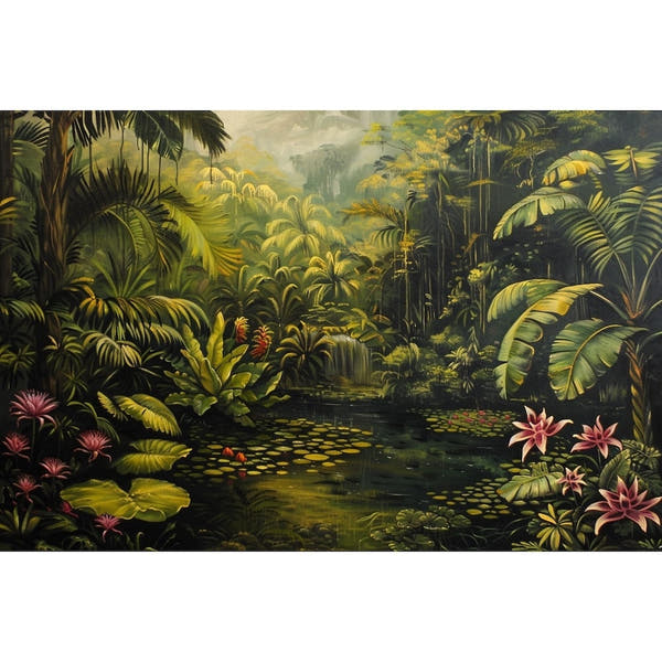 Painterly jungle canvas