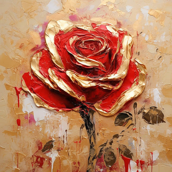 Acrylic Rose Canvas on Canvas