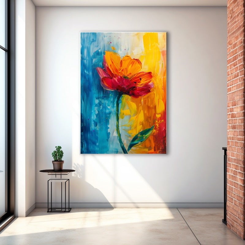Single Flower Acrylic Painting