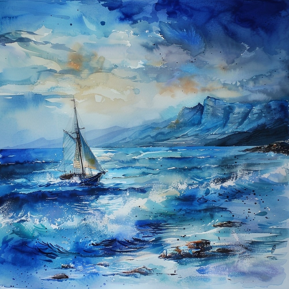 Ship in the Sea Canvas