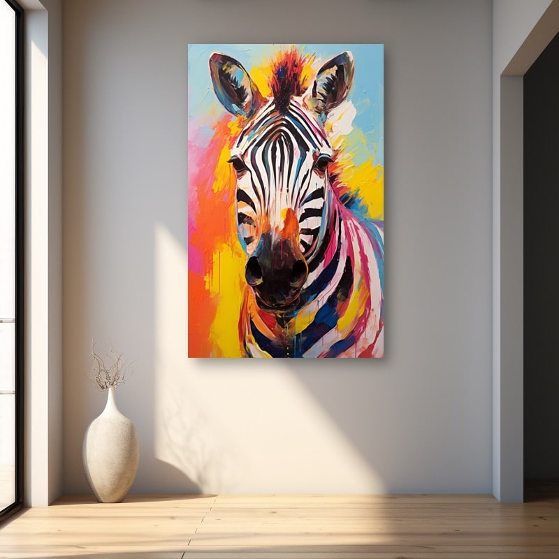 Colorful Zebra Abstract Painting