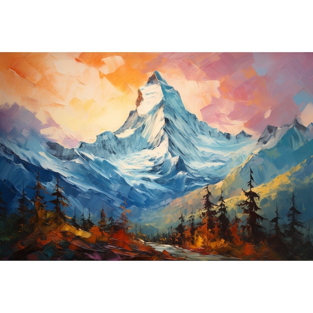 Palette Knife Mountains Canvas