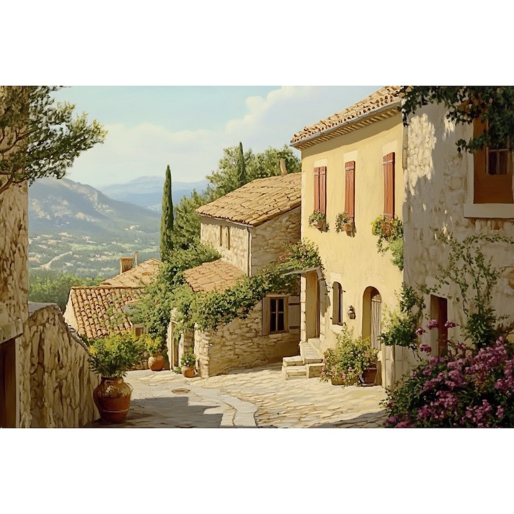 Village Landscape Oil Canvas