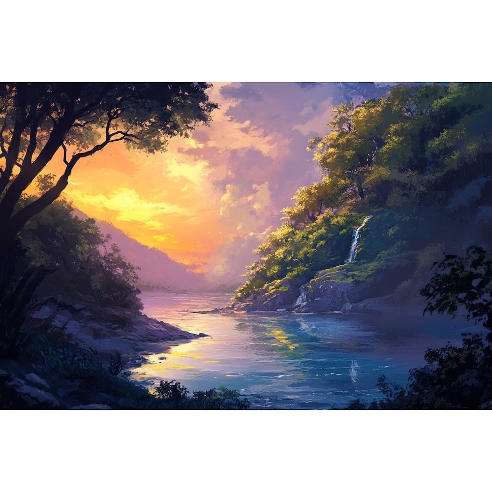 Beautiful Riverside Scenery Canvas