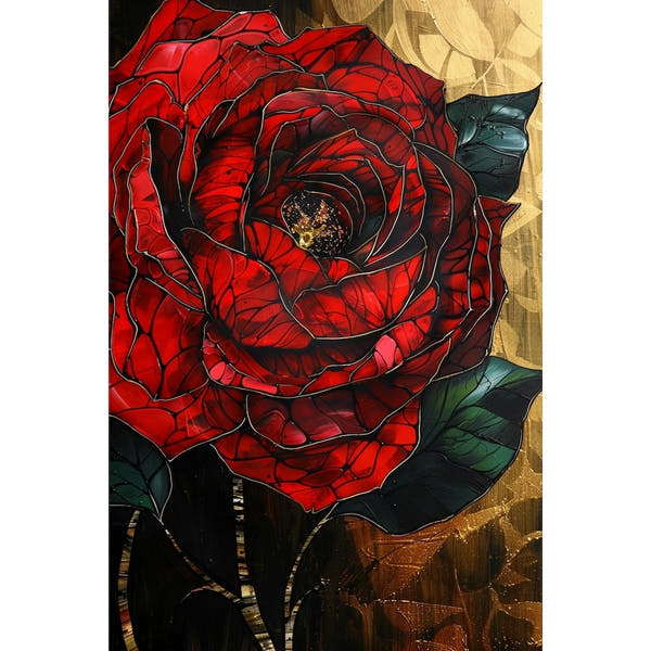 Painterly rose canvas