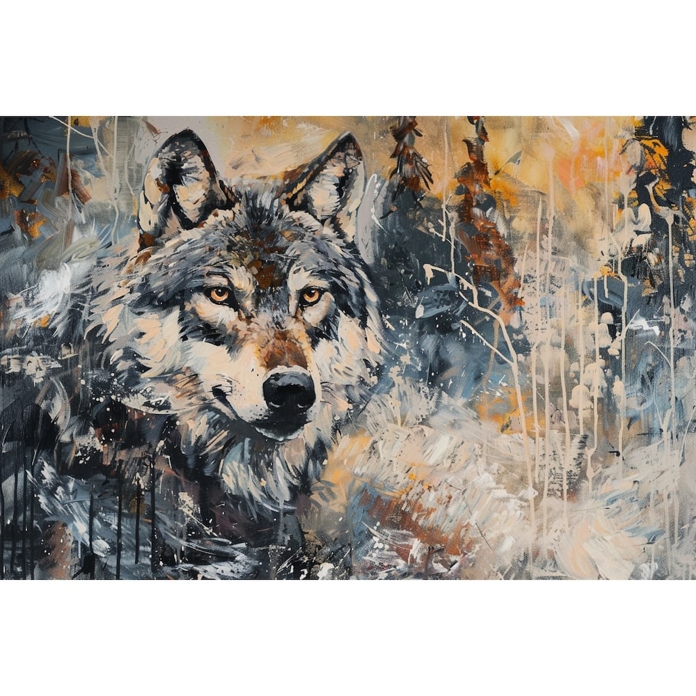 Abstract Wolf Canvas