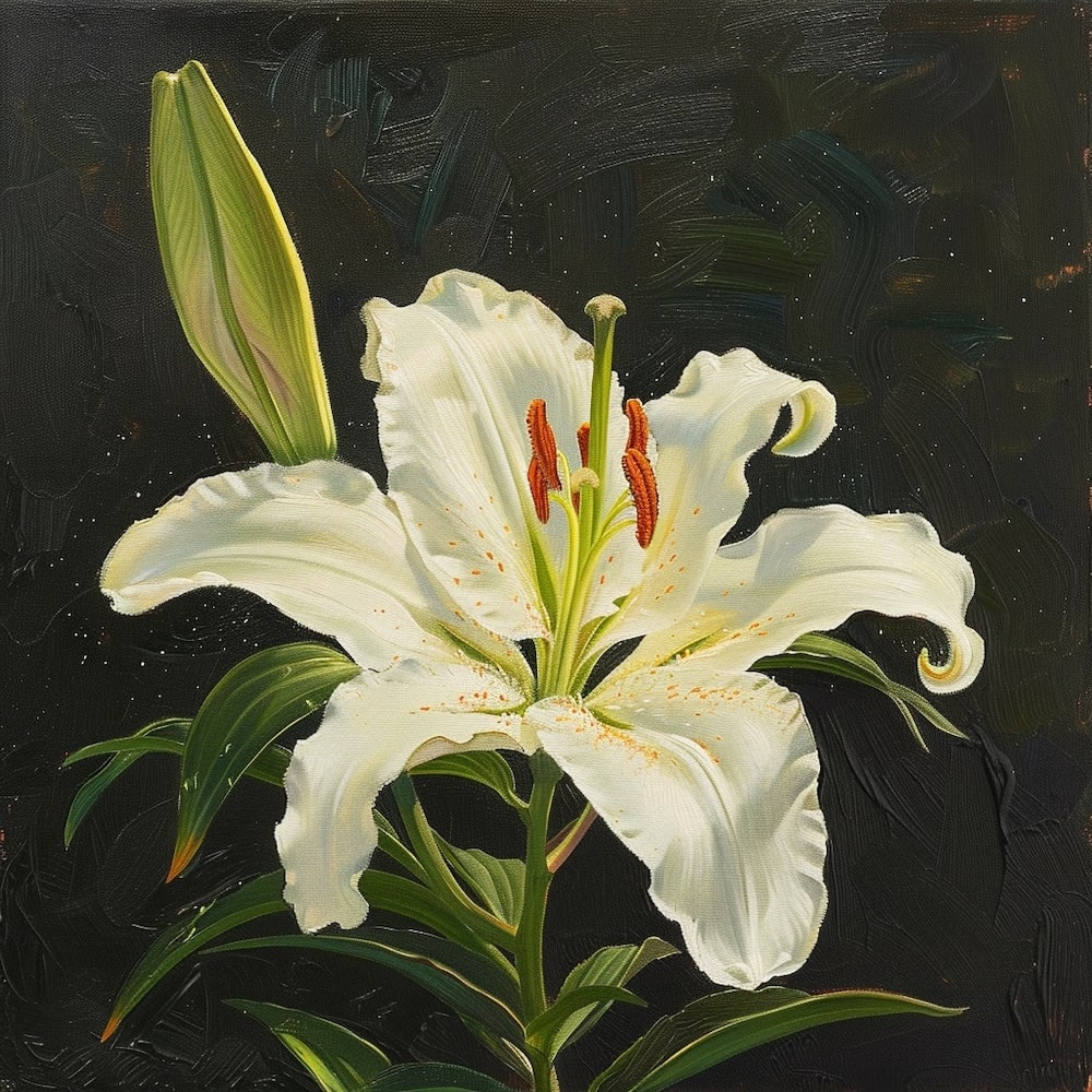 White Lily Flower Canvas