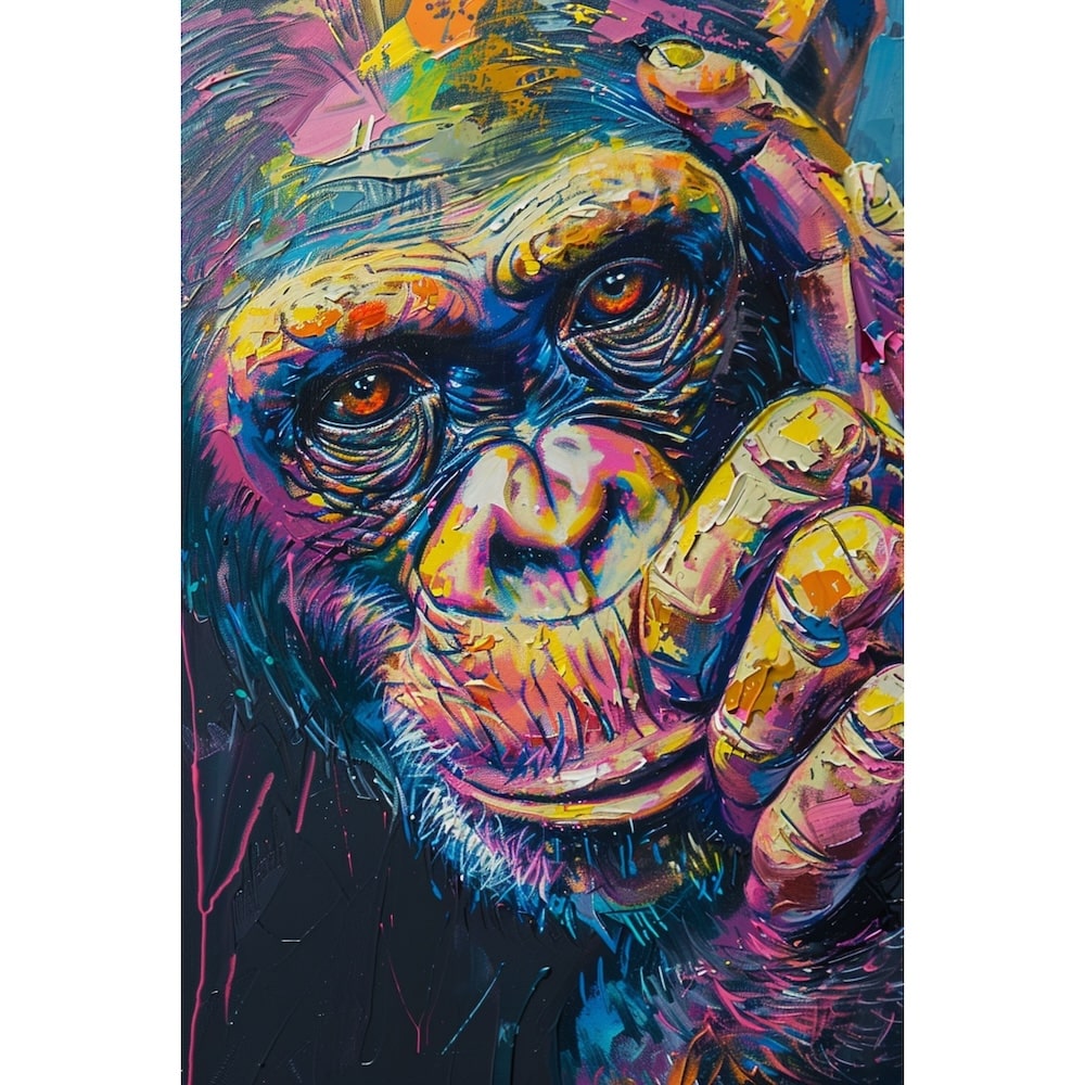 Thinking Monkey Painting