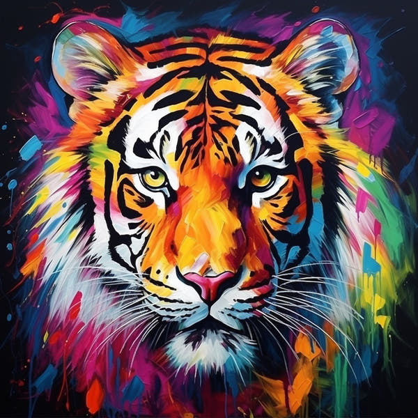 Colourful Tiger Canvas