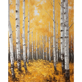 Canvas of Birch Trees in Acrylic