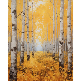 Canvas Painting of Birch Trees in Acrylic