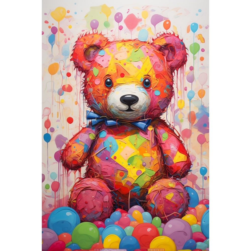 Acrylic Teddy Bear Canvas