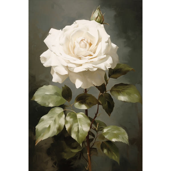 White Rose Painting
