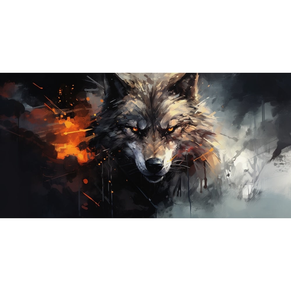 5 Piece Wolf Painting