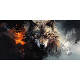 5 Piece Wolf Painting