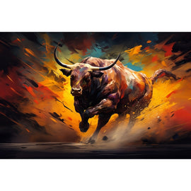 Bull Canvas on Canvas