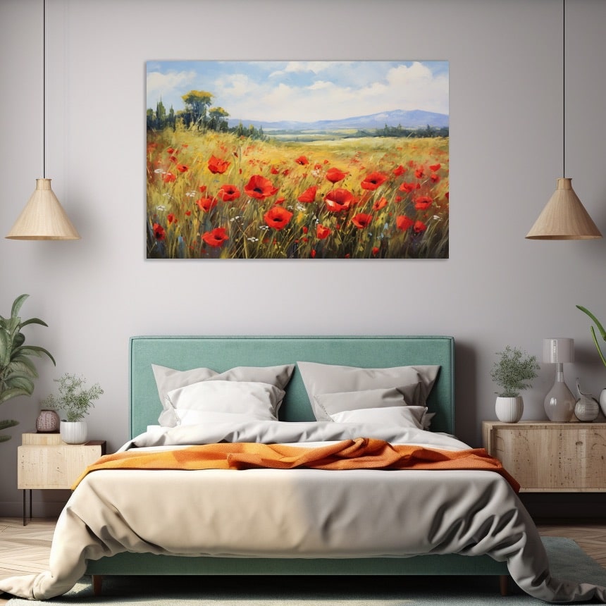 Poppy Flower Acrylic Painting