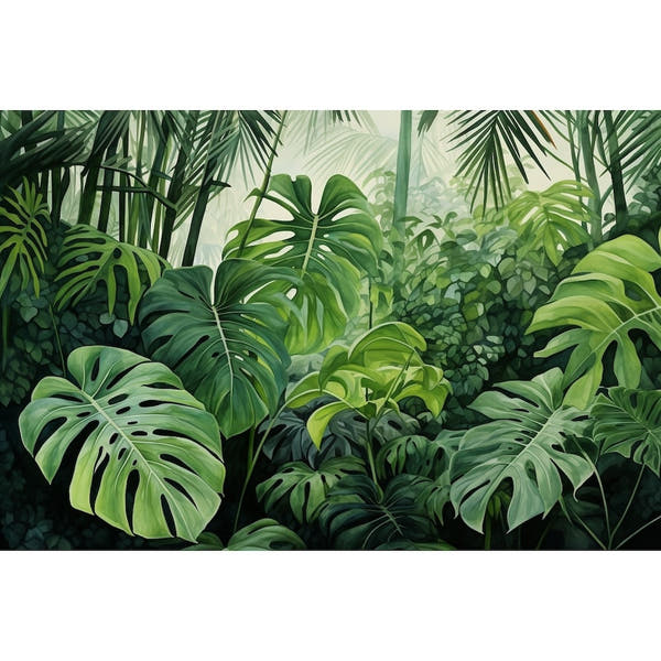 Tropical Leaf Watercolor Canvas