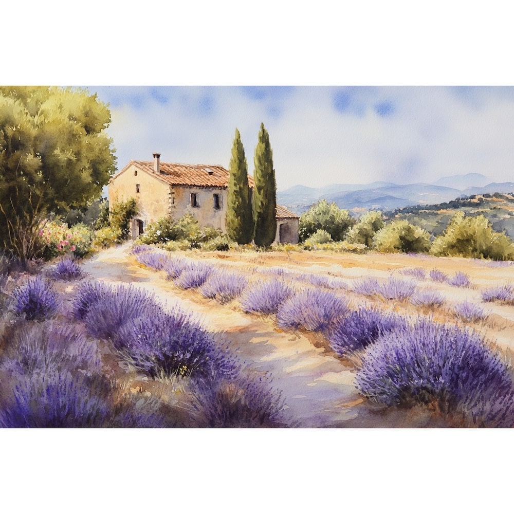 Watercolor Canvas of Landscape