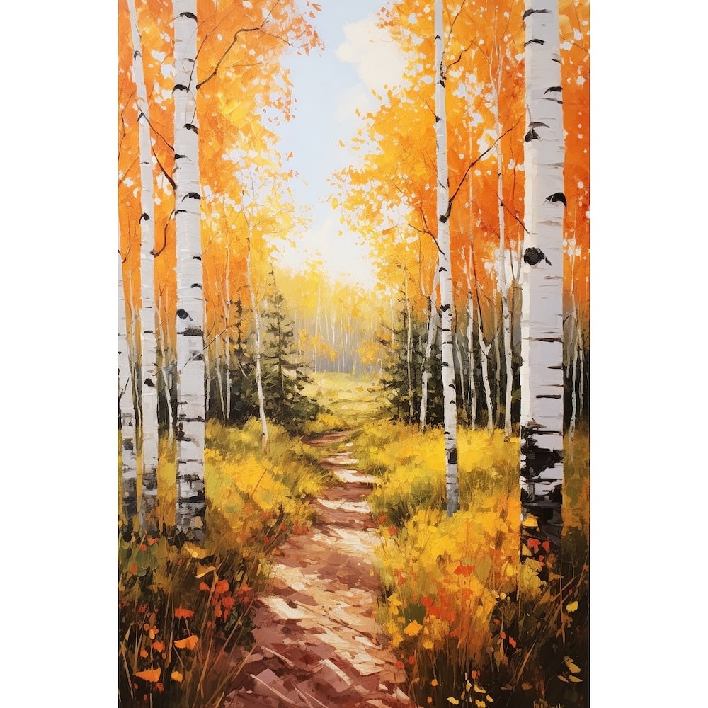 Canvas of Birch Trees in Fall