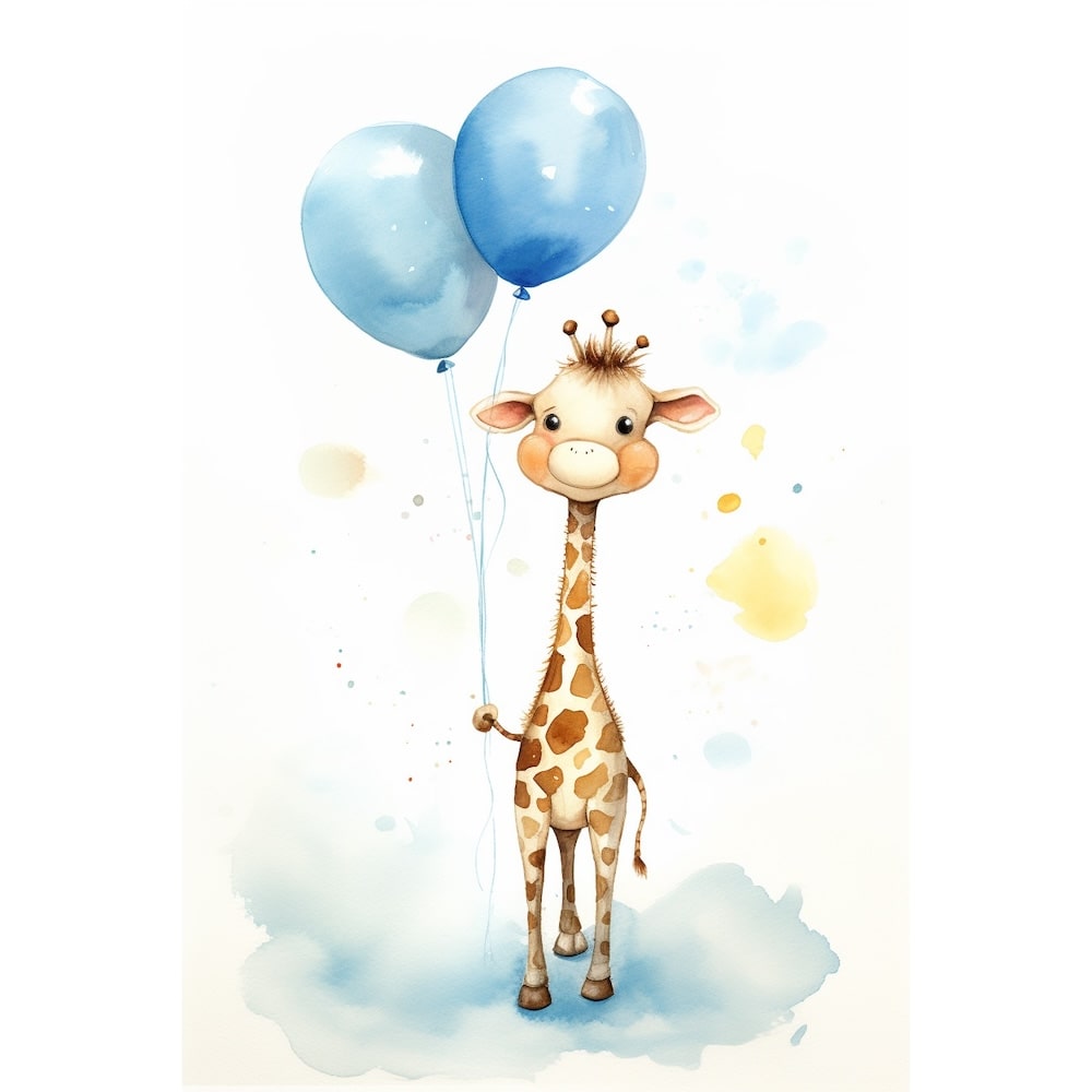 Baby Boy Giraffe Canvas