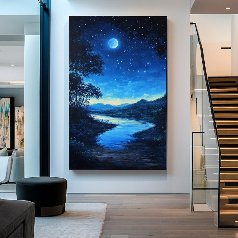 Blue Night Sky Painting