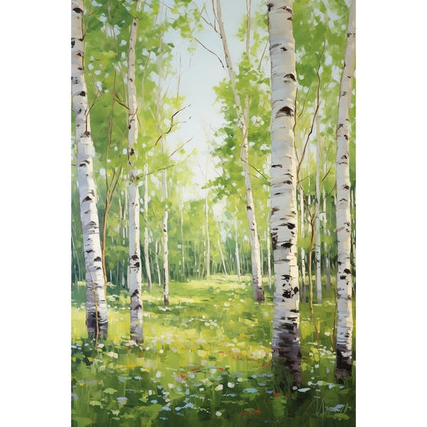 Acrylic Canvas of Birch Trees