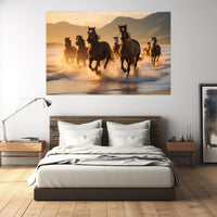 Thumbnail for Horses Running through Water Painting