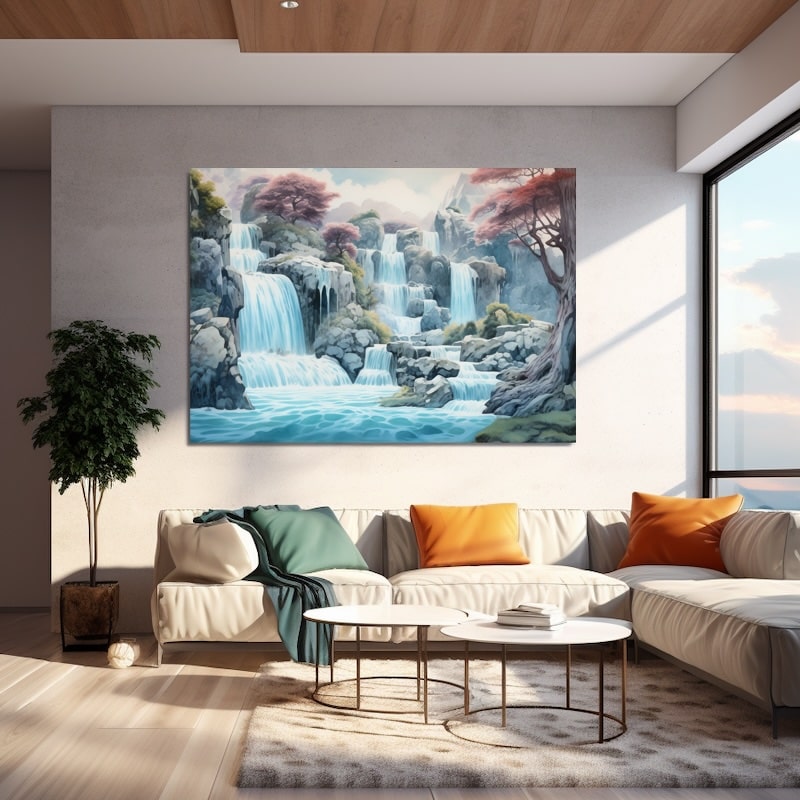 Chinese Waterfall Painting