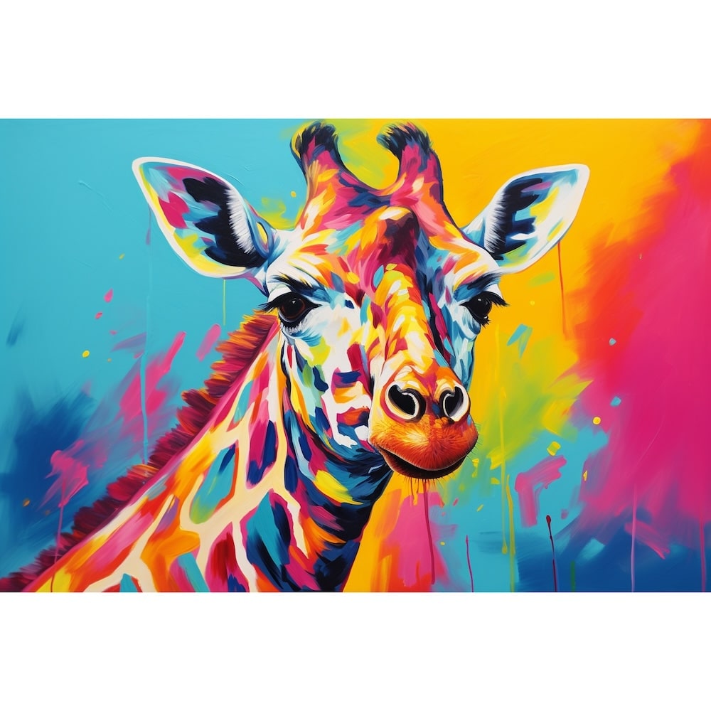 Colourful Giraffe Painting