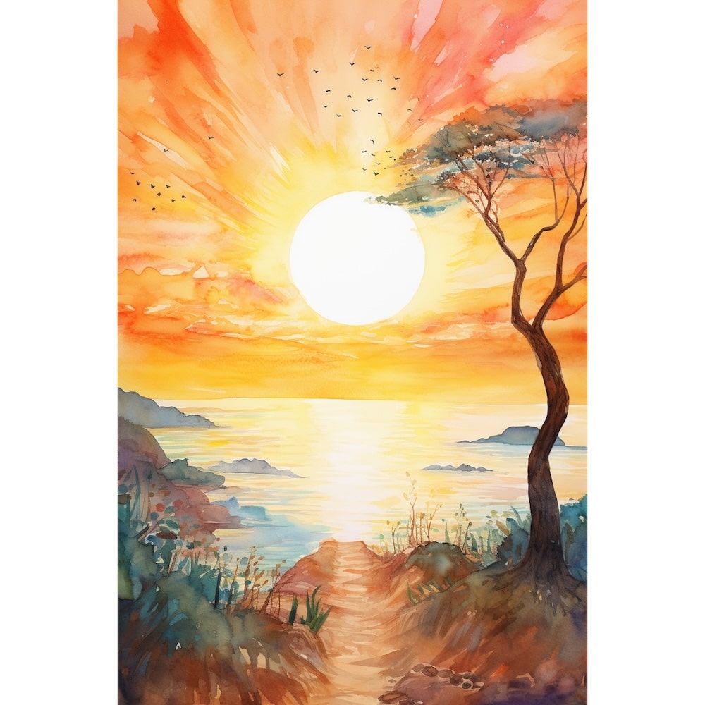 Sunset Watercolor Canvas