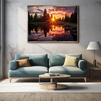 Thumbnail for Sunset Over Water Painting