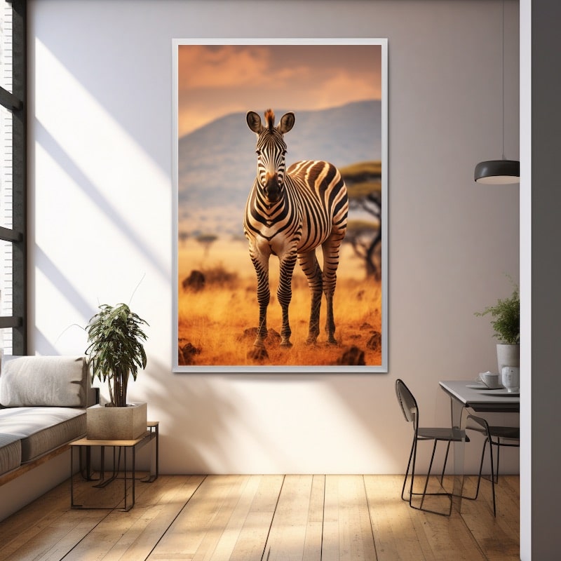 Zebra Print Canvas Painting