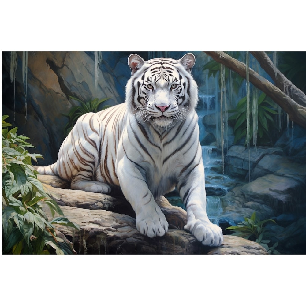 White Tiger Painting Wall Art