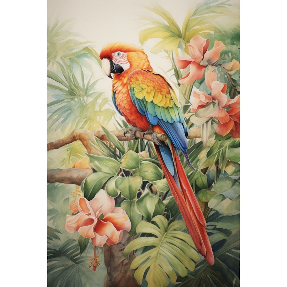 Deco Parrot Canvas