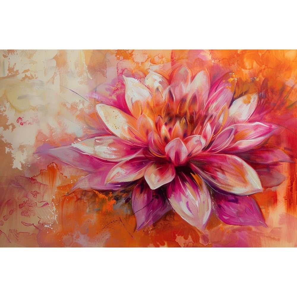 Flower Canvas Oil Pastel