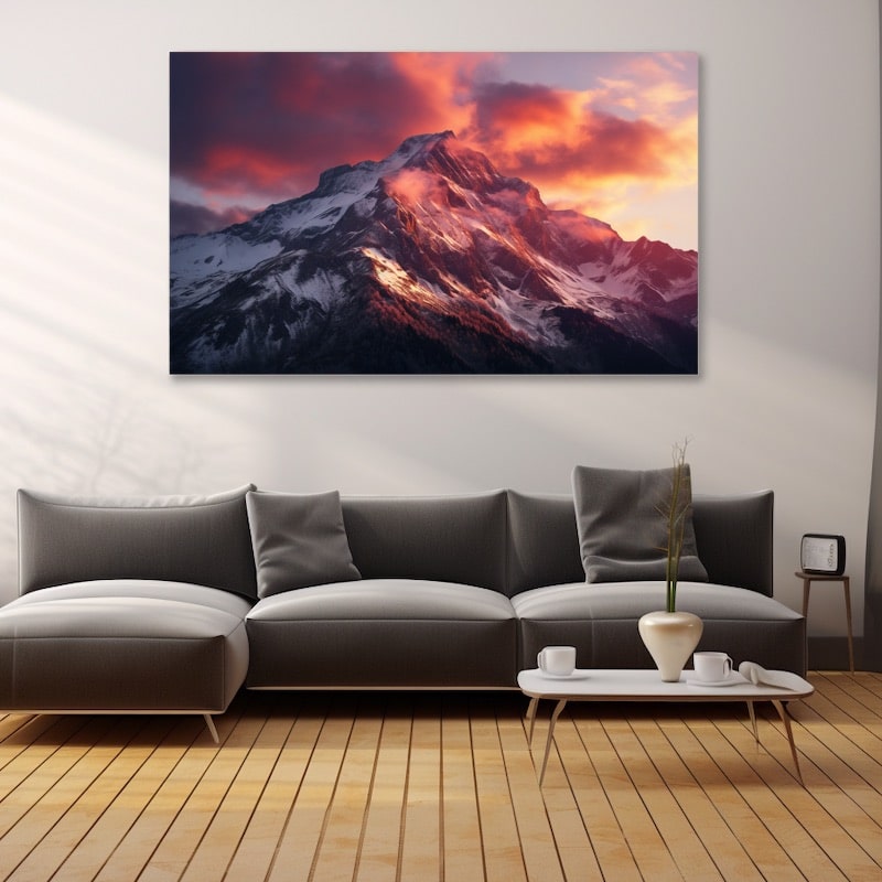 Sunset Mountain Landscape Painting