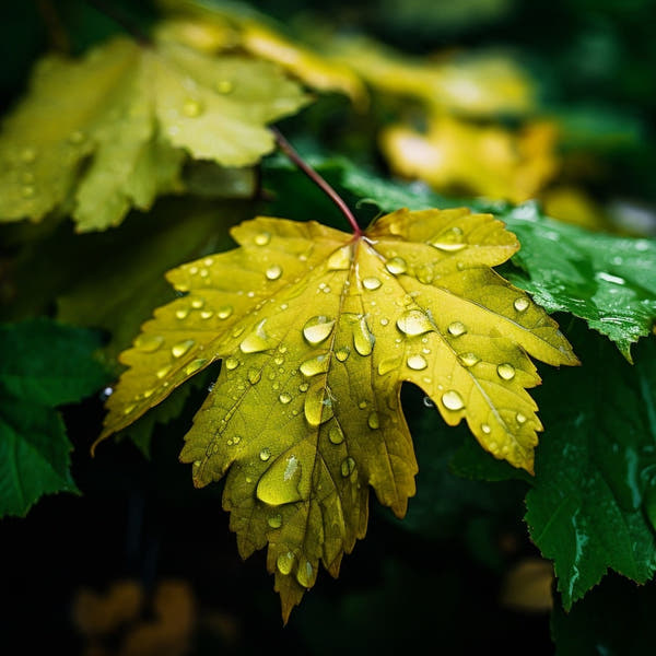 Water Drop on Leaf Canvas