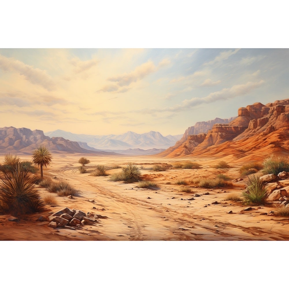 Oil canvas Desert Landscape