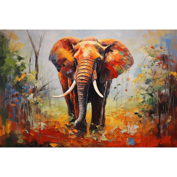 Colorful Elephant Painting Art