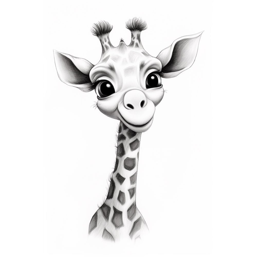 Giraffe Line Drawing Canvas